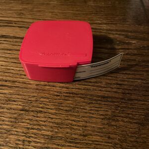 Vintage Tupperware Label Dispenser with Roll Freezer Labels Red